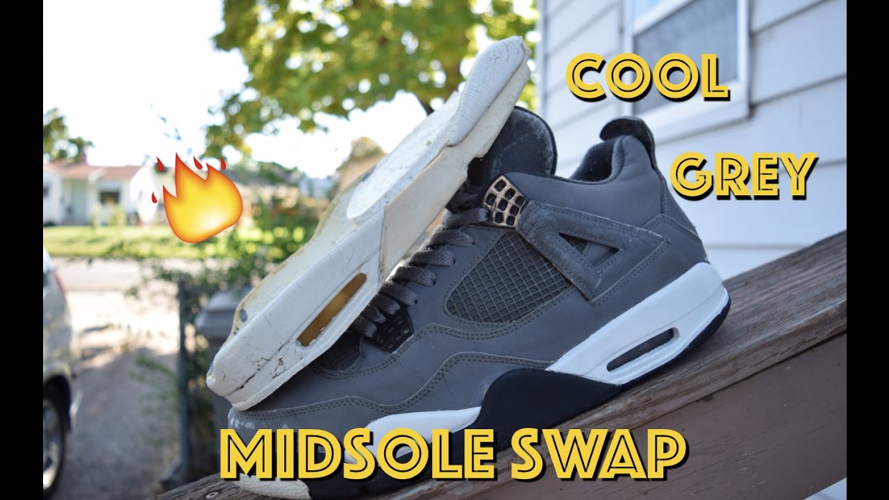 Cool Grey 4 Midsole Swap! + On Feet!