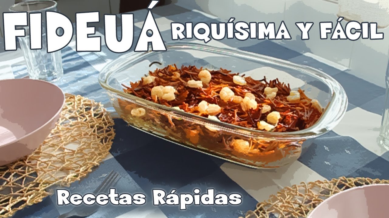 FIDEU&Aacute; de marisco con GAMBAS receta facil y r&aacute;pida