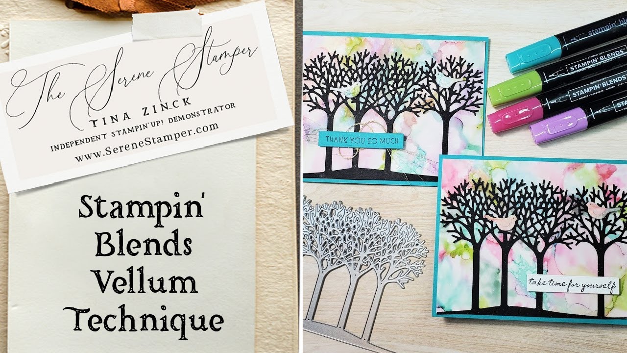 Stampin' Blends Vellum Technique | GORGEOUS Alcohol Ink Background!
