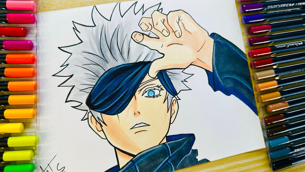 Como Desenhar o Satoru Gojo de Jujutsu Kaisen