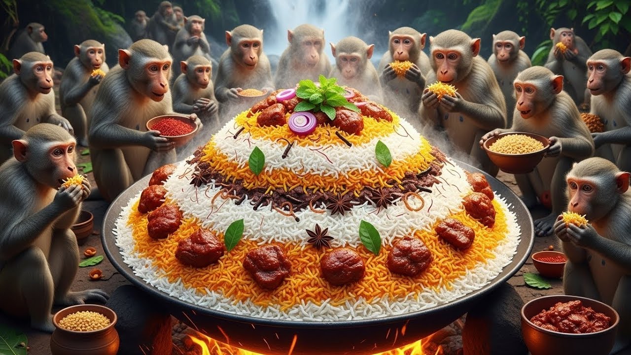 बंदरों ने मिलकर बनाया 