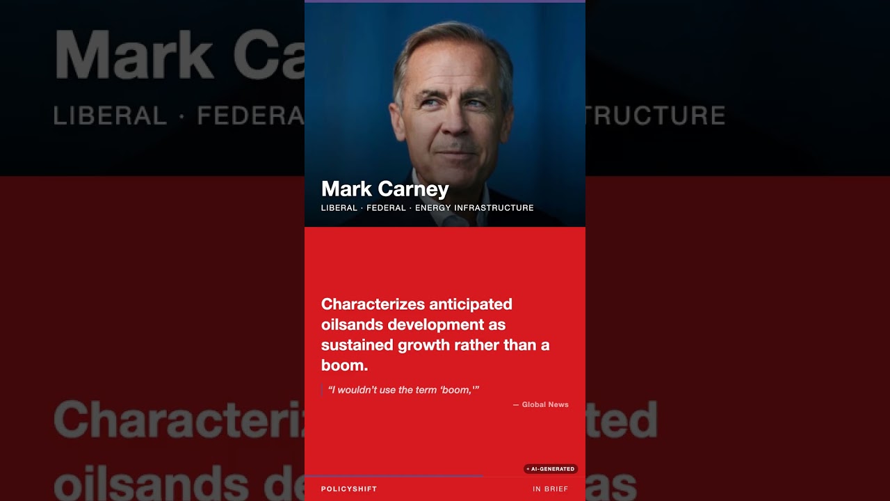 Mark Carney on Energy Infrastructure: oilsands growth seen as sustained, not a boom