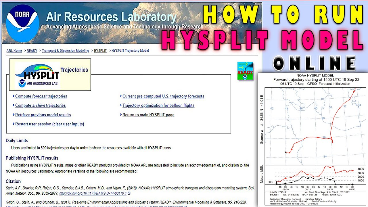 Как запустить модель NOAA HYSPLIT онлайн