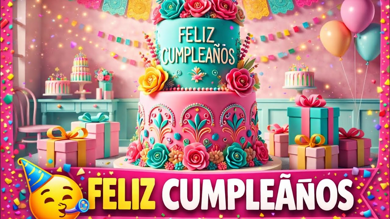 FELIZ CUMPLEAÑOS  La Canción Más Bonita con Estrellas, Confeti y Pastel Mágico
