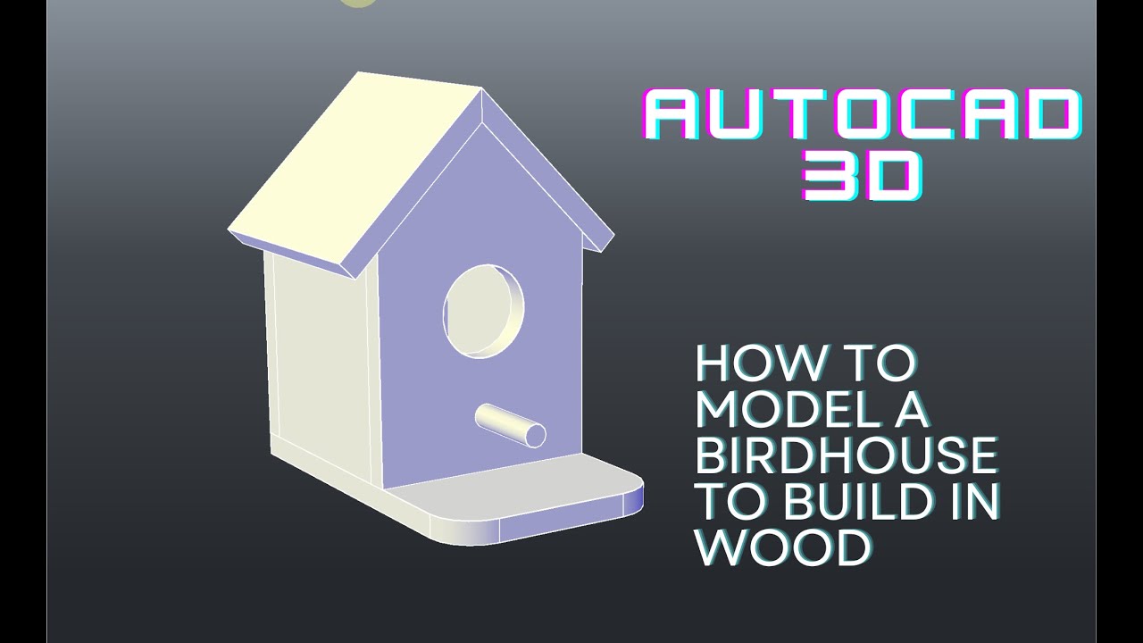 AutoCAD 3D: Bird House model for woodworking