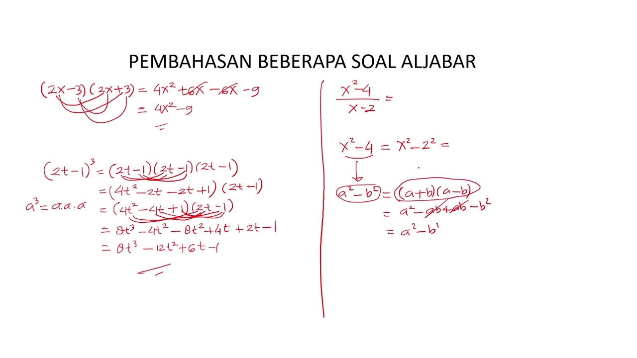PEMBAHASAN SOAL BENTUK ALJABAR DAN PENYEDERHANAAN (SOAL 1.1 KALKULUS)