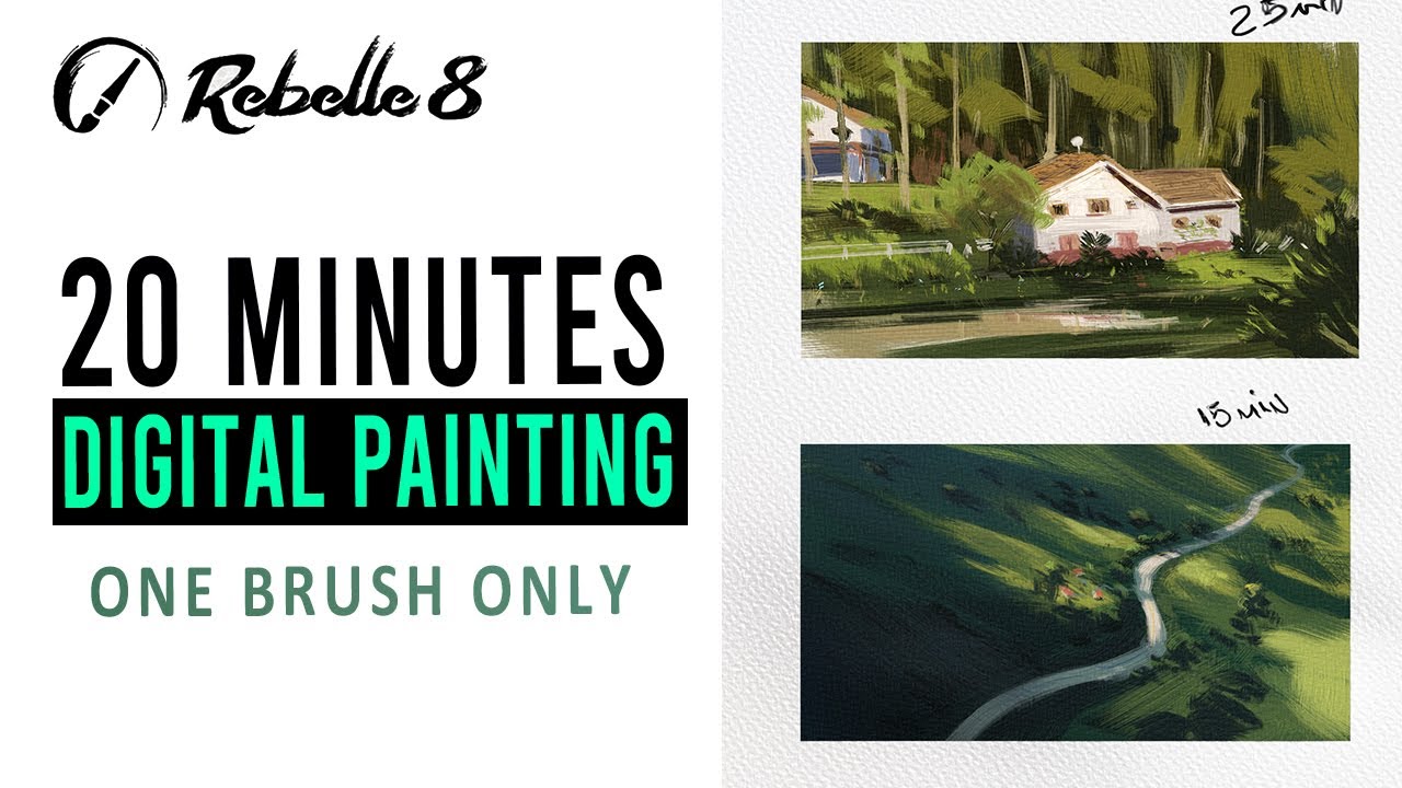 20 Minutes Digital Landscape Painting | 01 - Rebelle 8 Pro