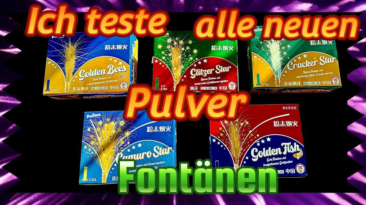 Pulver Pyrotechnik- Golden Bees, Glitzer Star, Cracker Star, Camuro Star und Golden Fish