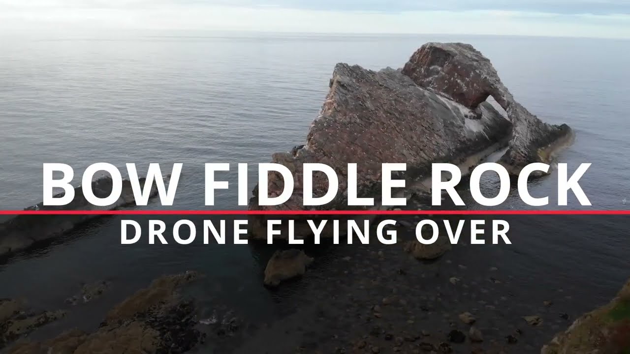Drone Flight over Bow Fiddle Rock, Moray, Scotland