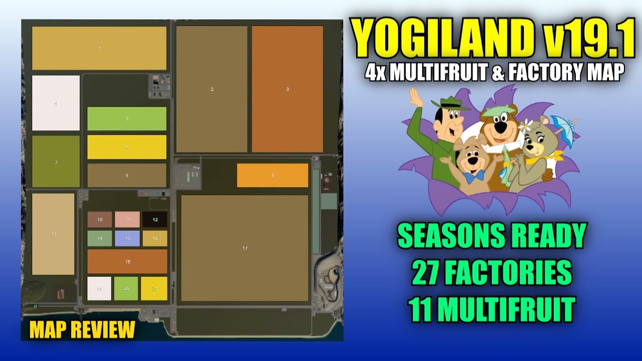 Yogiland 4x Multifruit & Factory Map v19.1 Map Review