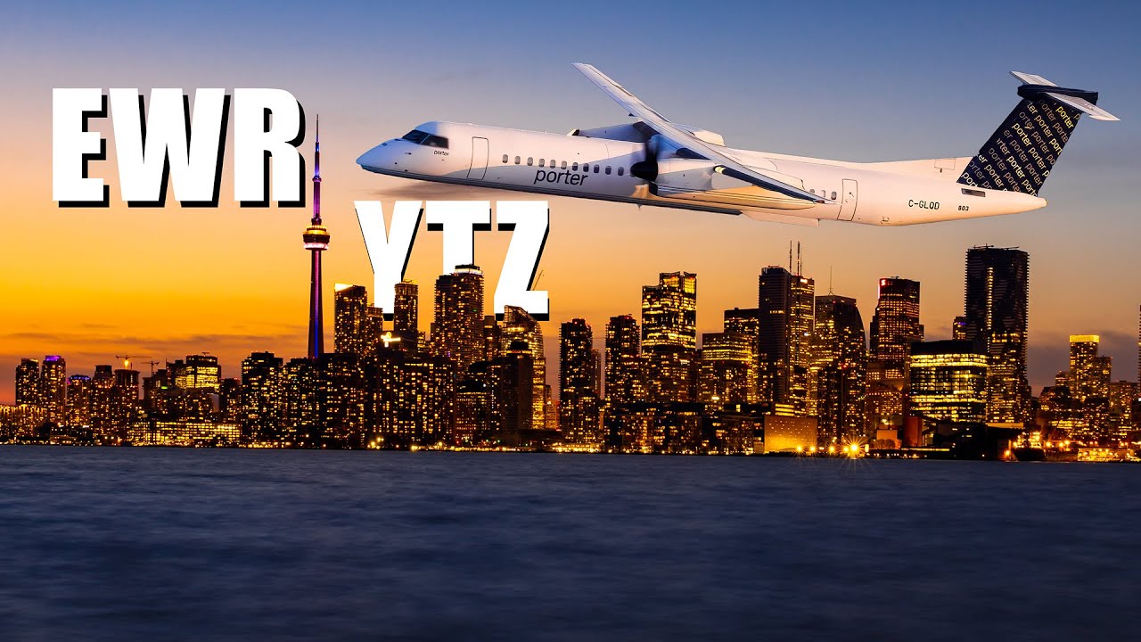 🌃Amazing night view | Porter Airlines | Newark (EWR)-Toronto City(YTZ)