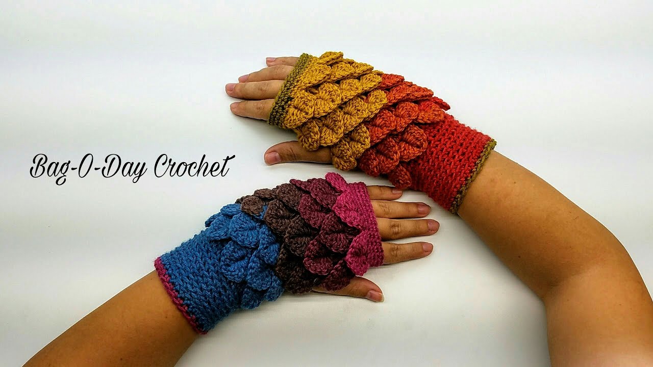 How to Crochet Fingerless Gloves Wristers | Autumn Leaves | BAGODAY CROCHET Tutorial #422