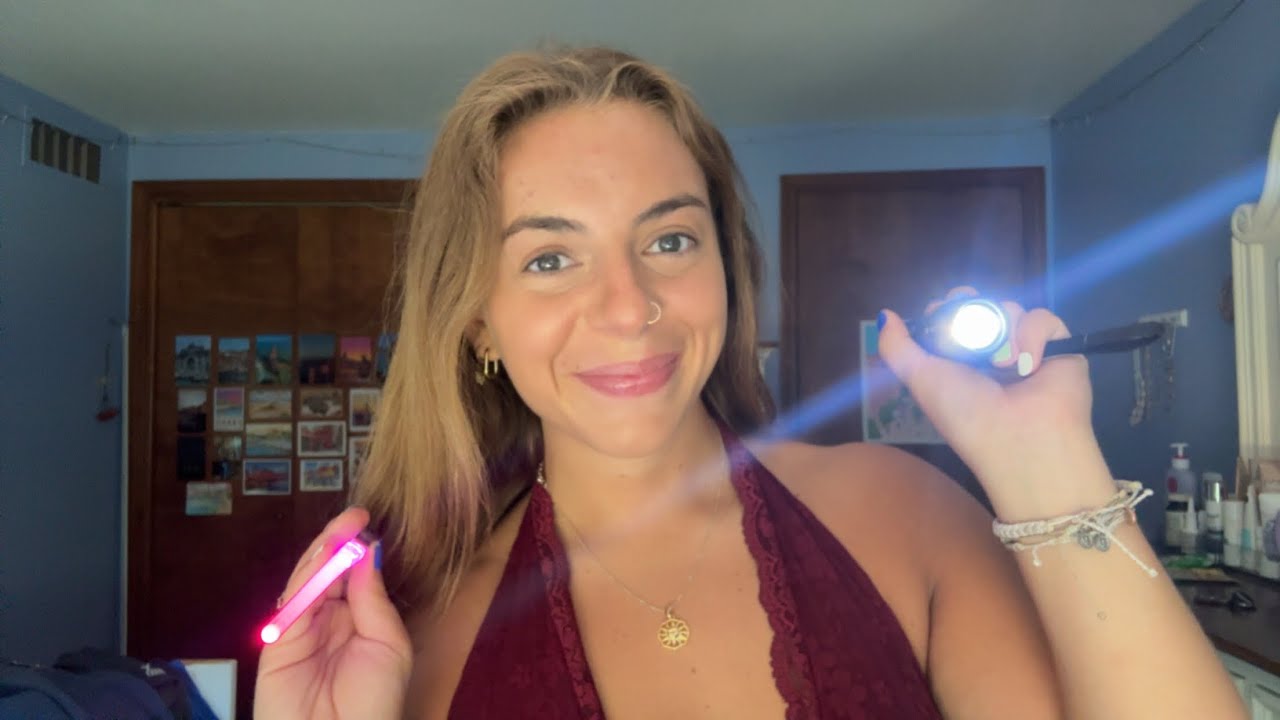 ASMR eye and focus test with lights