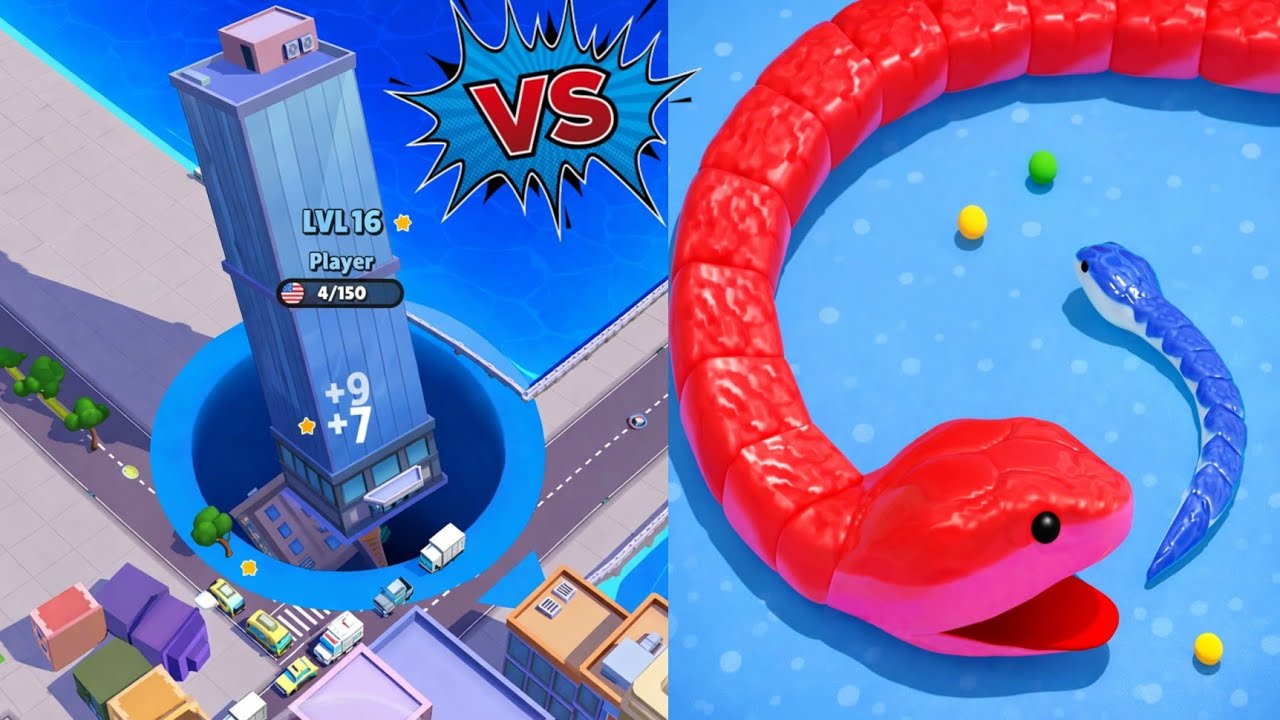 Snake Clash.io VS Hole.io - Epic Best Comparison! Which is the Best? #gamingvideos 