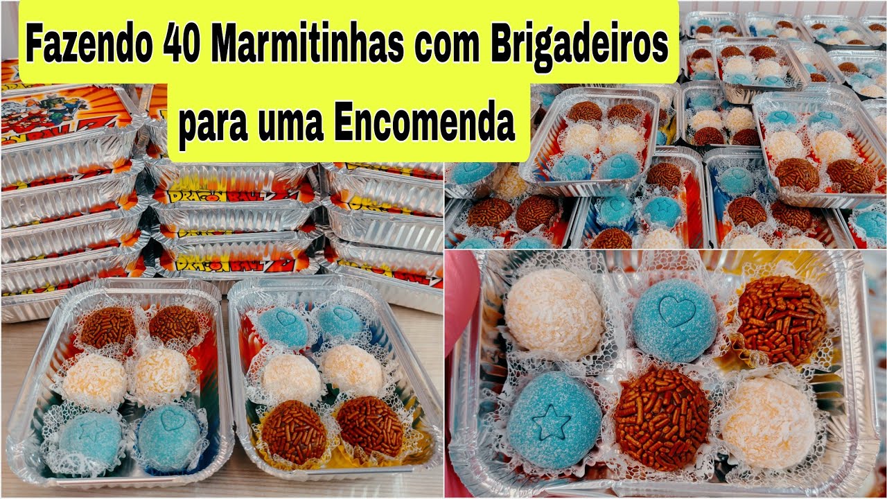 Fazendo 40 MARMITINHAS com BRIGADEIROS para uma ENCOMENDA de ANIVERSÁRIO - 3 SABORES DE BRIGADEIROS