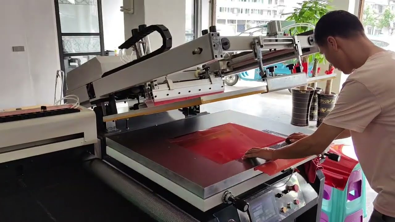 screen printing machine with cold foil transfer production