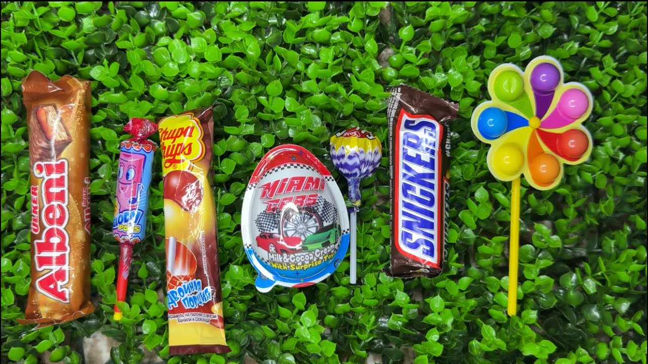 ASMR Most Popular Candys / some lots of colorful rainbow lollipop candy / unpacking chocolate eat