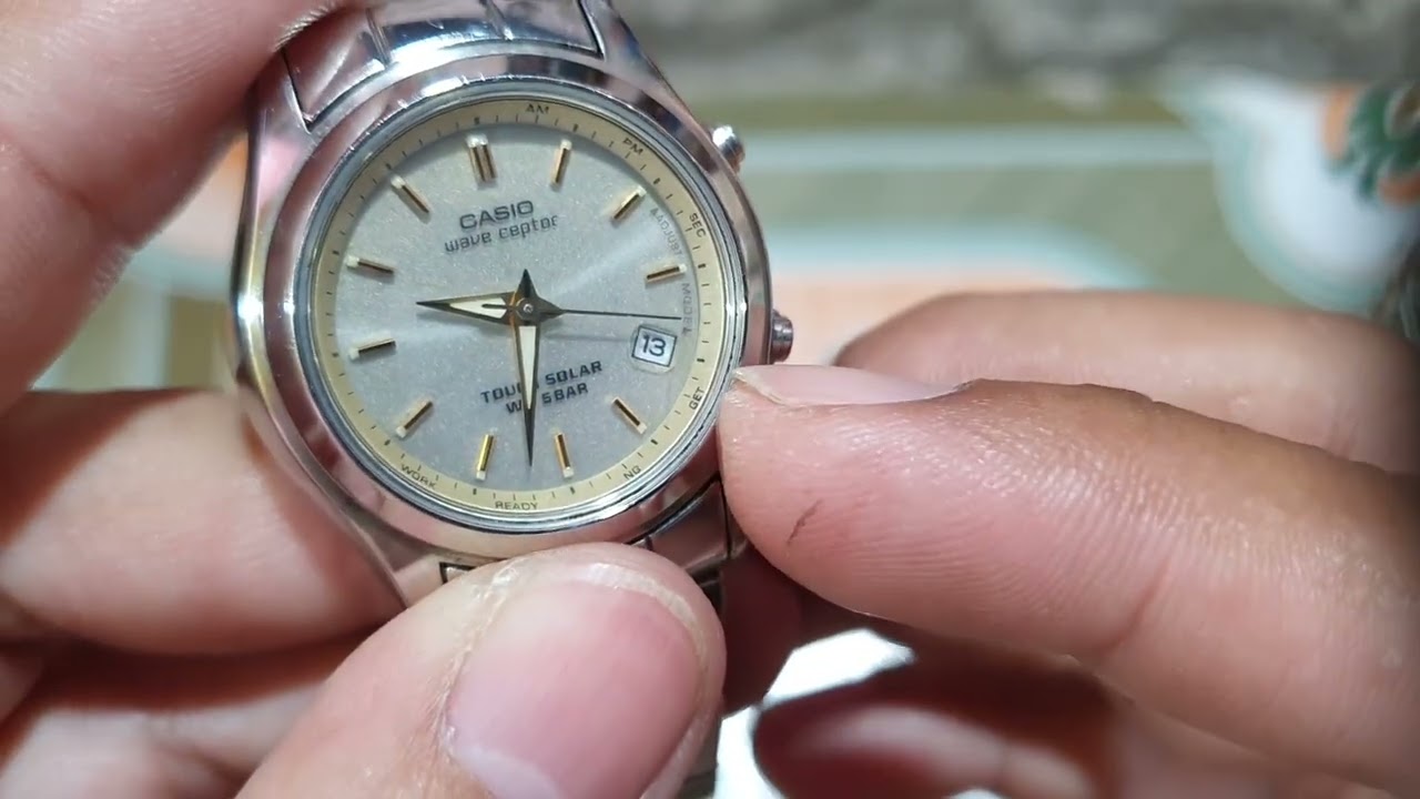 cách chỉnh giờ và ngày đồng hồ casio pin năng lượng 2 núm chỉnh.