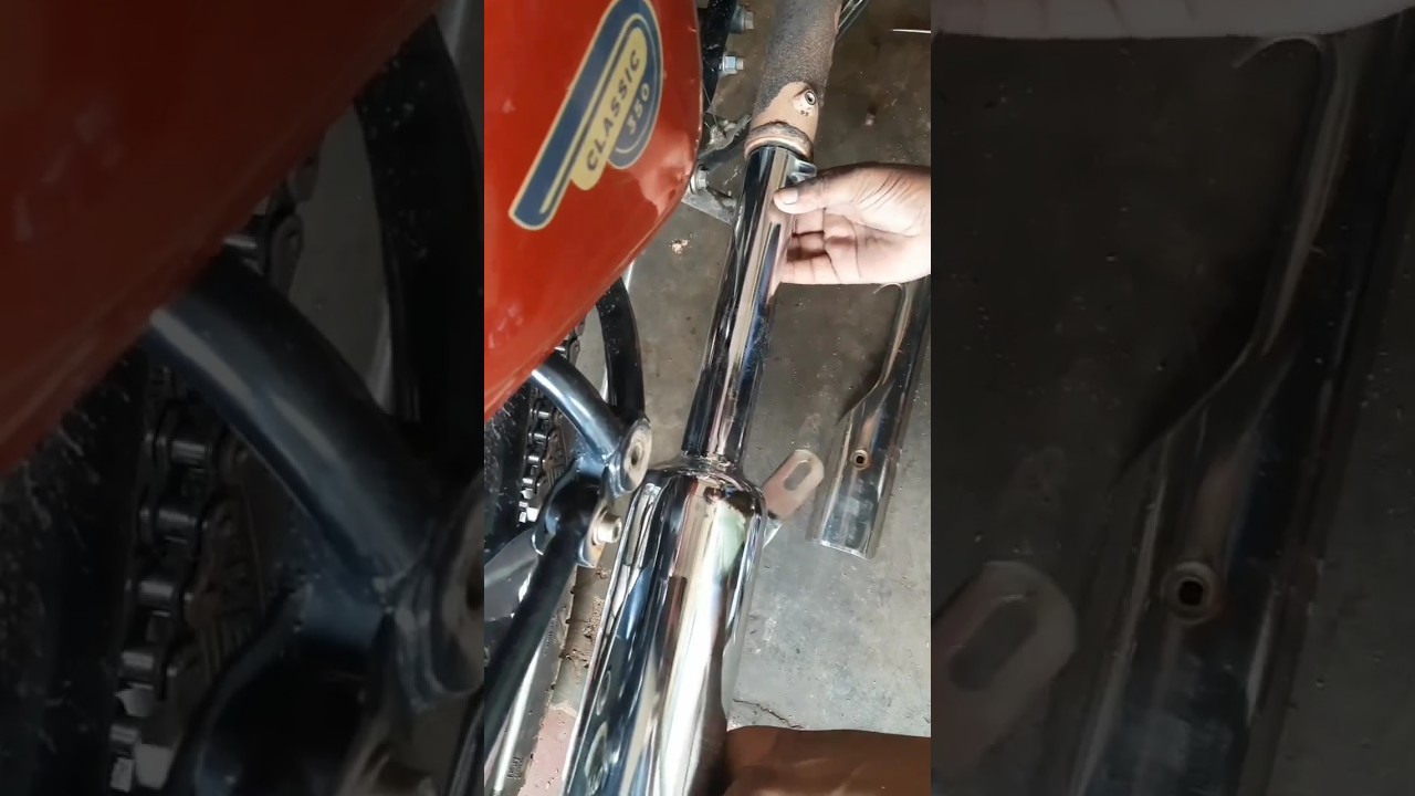 Bike silencer fitting      royal Enfield silencer.        #shorts #viral #youtubeshorts #bikes