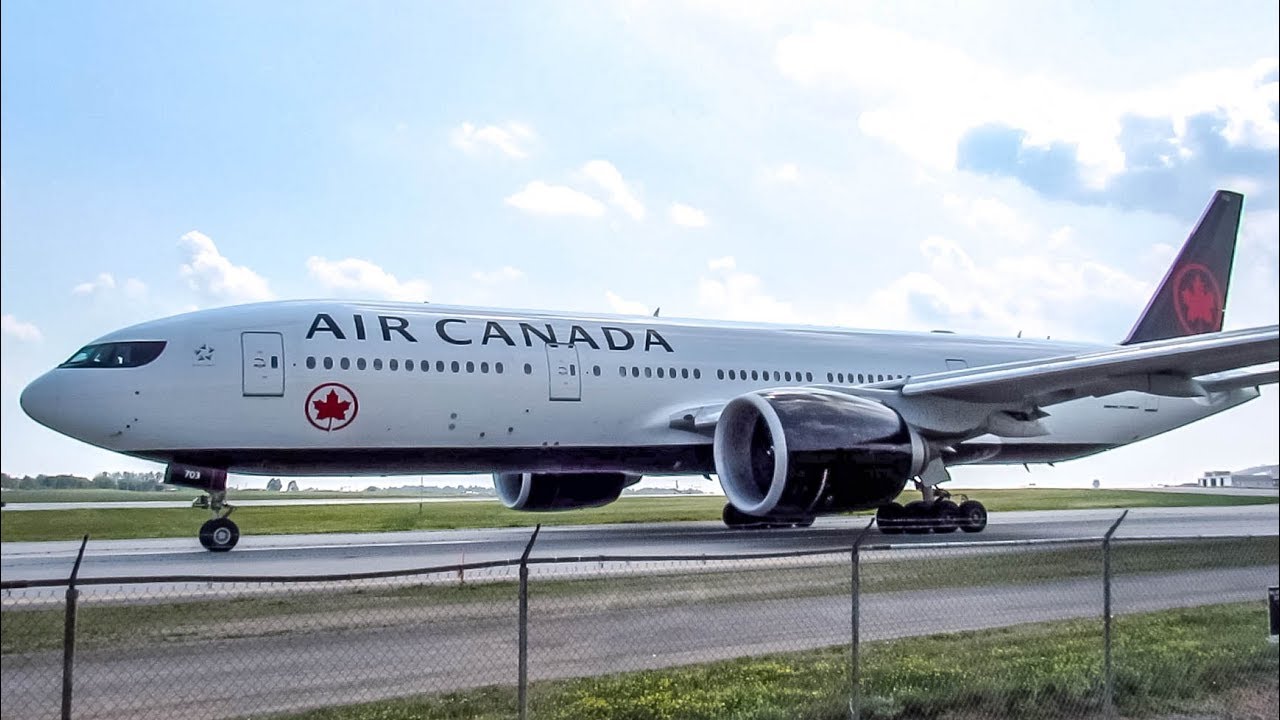 Air Canada Boeing 777-200LR (B77L) departing Ottawa (YOW/ CYOW)