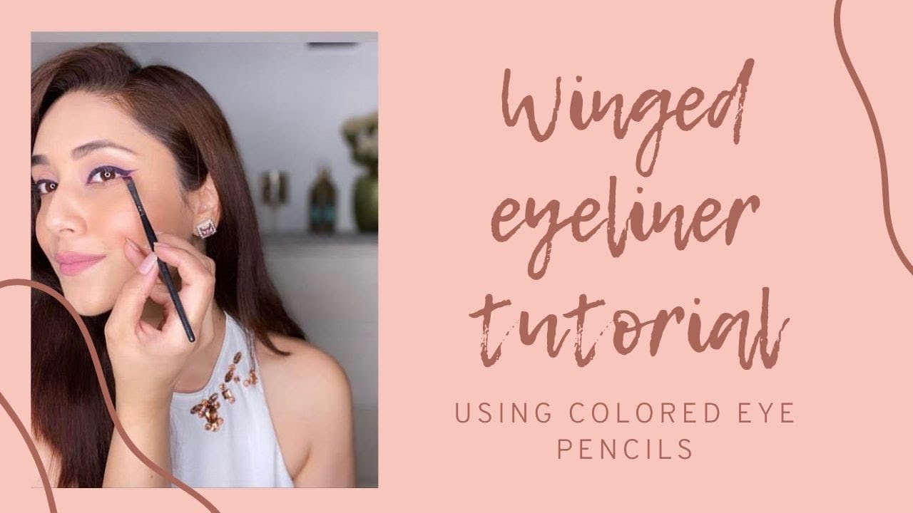 How to create coloured Eyeliner |Revlon Eye Pencils |Winged eyeliner tutorial | Purple eyeliner |