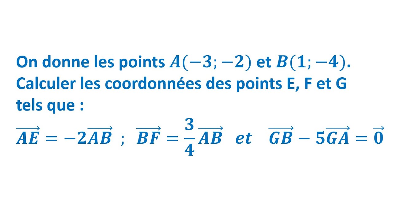 EXERCICE6 : déterminer les coordonnées d'un point - Repère dans le plan  - 3eme année du Collège