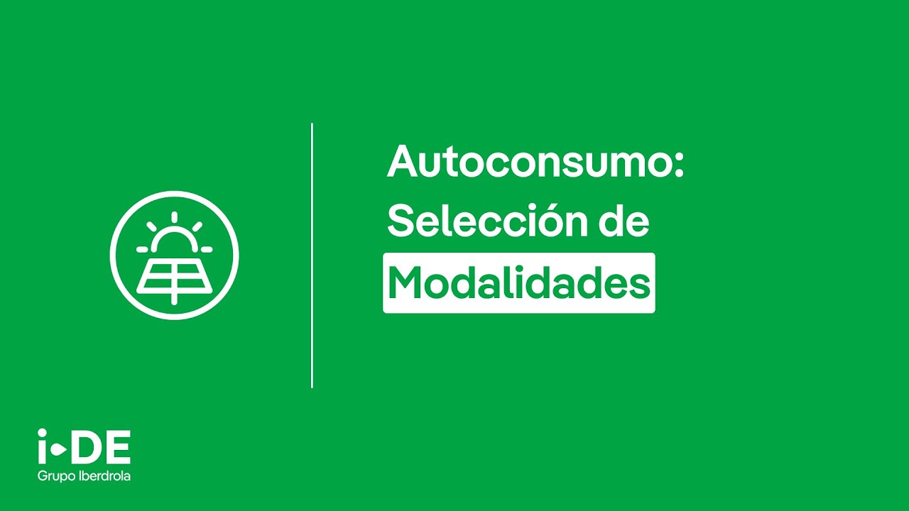 Selección modalidad | Autoconsumo i-DE