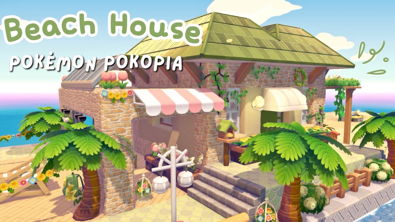 Зелёный пляжный домик с рынком в Pok&eacute;mon Pokopia | Быстрая постройка