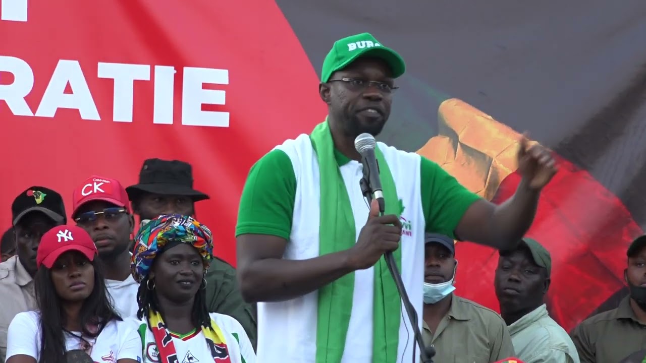OUSMANE SONKO lors du Rassemblement de Yewwi Askan wi à la Place de la Nation