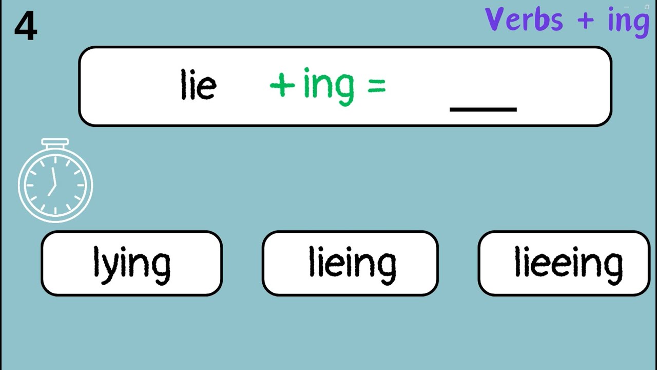 Verbs + ING | Spelling | Test