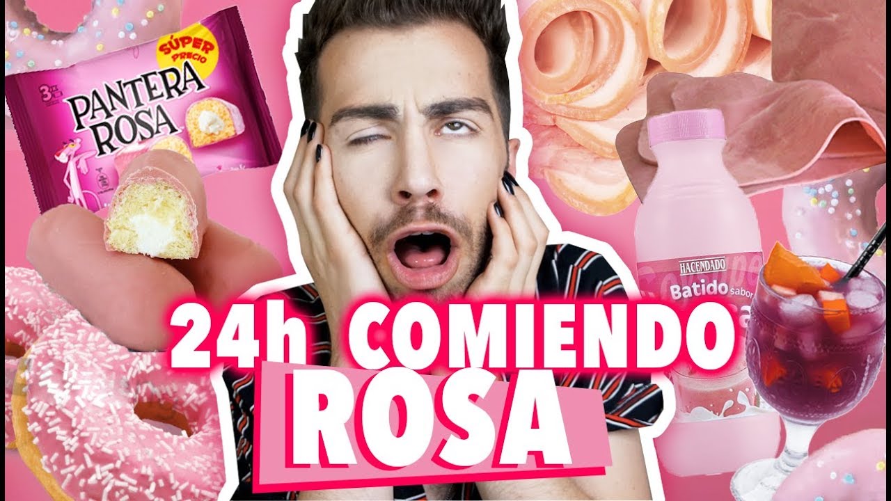 😱💗24h COMIENDO COMIDA ROSA💗😱 | MALBERT