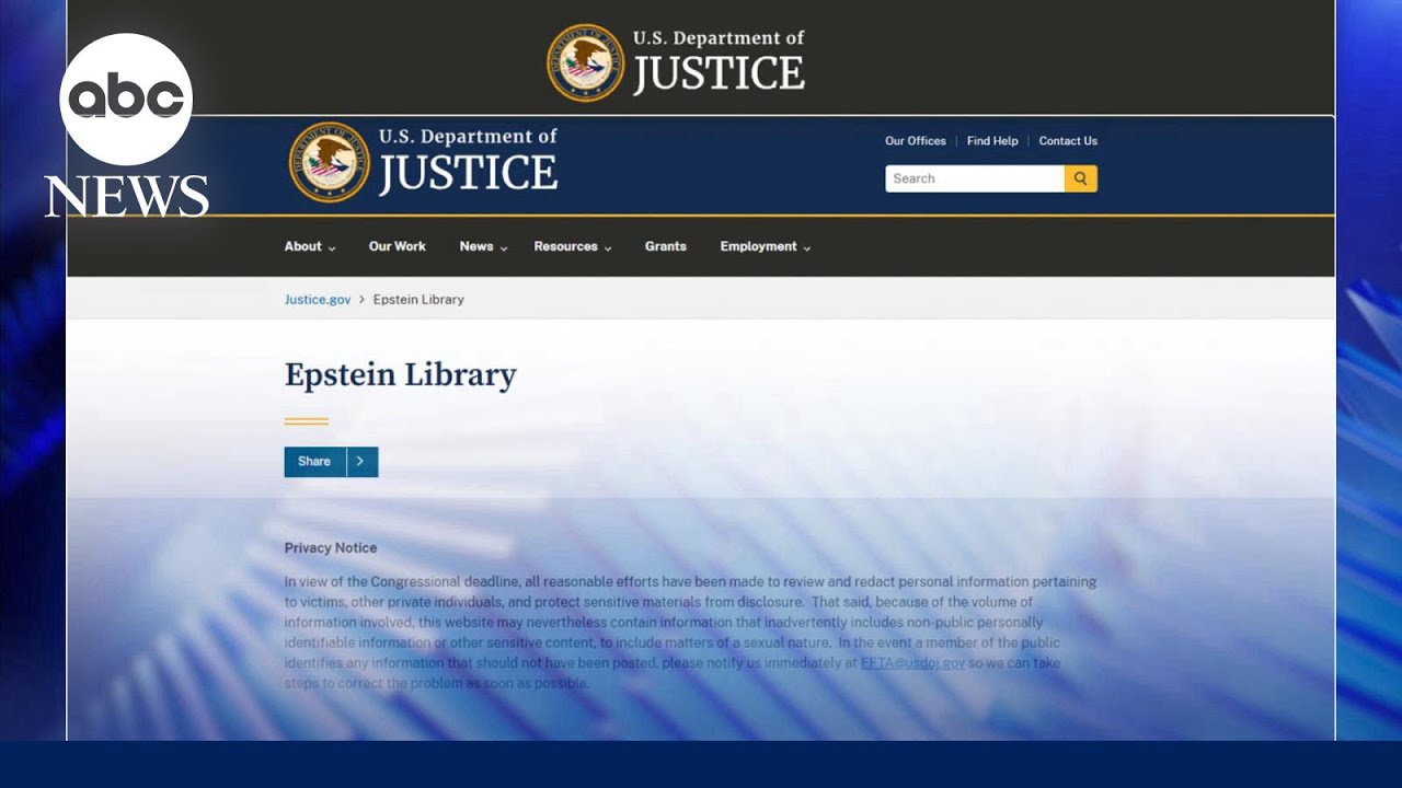 Some documents relating to the Epstein investigation removed from DOJ website