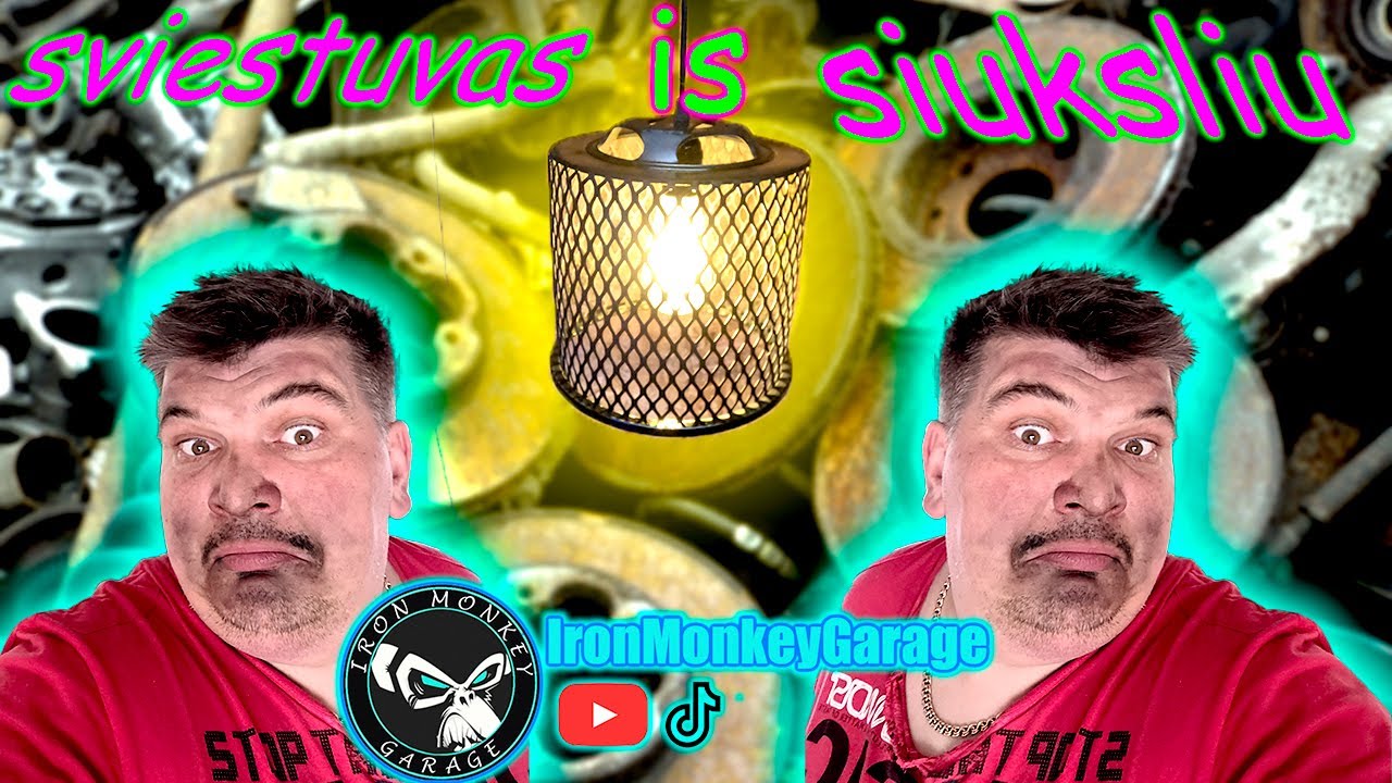 DIY light from scrap   ][][][][][   pasidaryk pats,sviestuvas is siuksliu !!!!