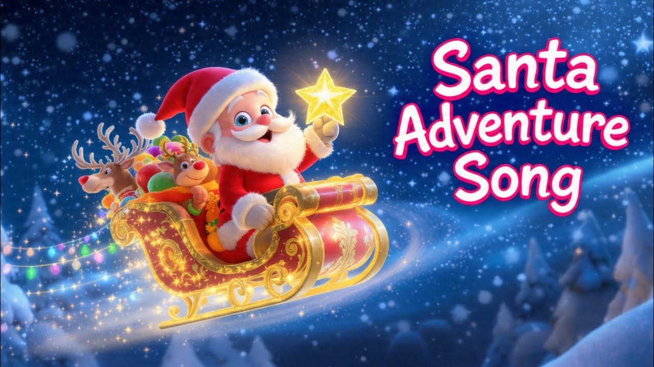 🎅Santa Adventure Song | merry Christmas 🎄 | kids fun song 🎵 |Rainbow Kiddos Tv |