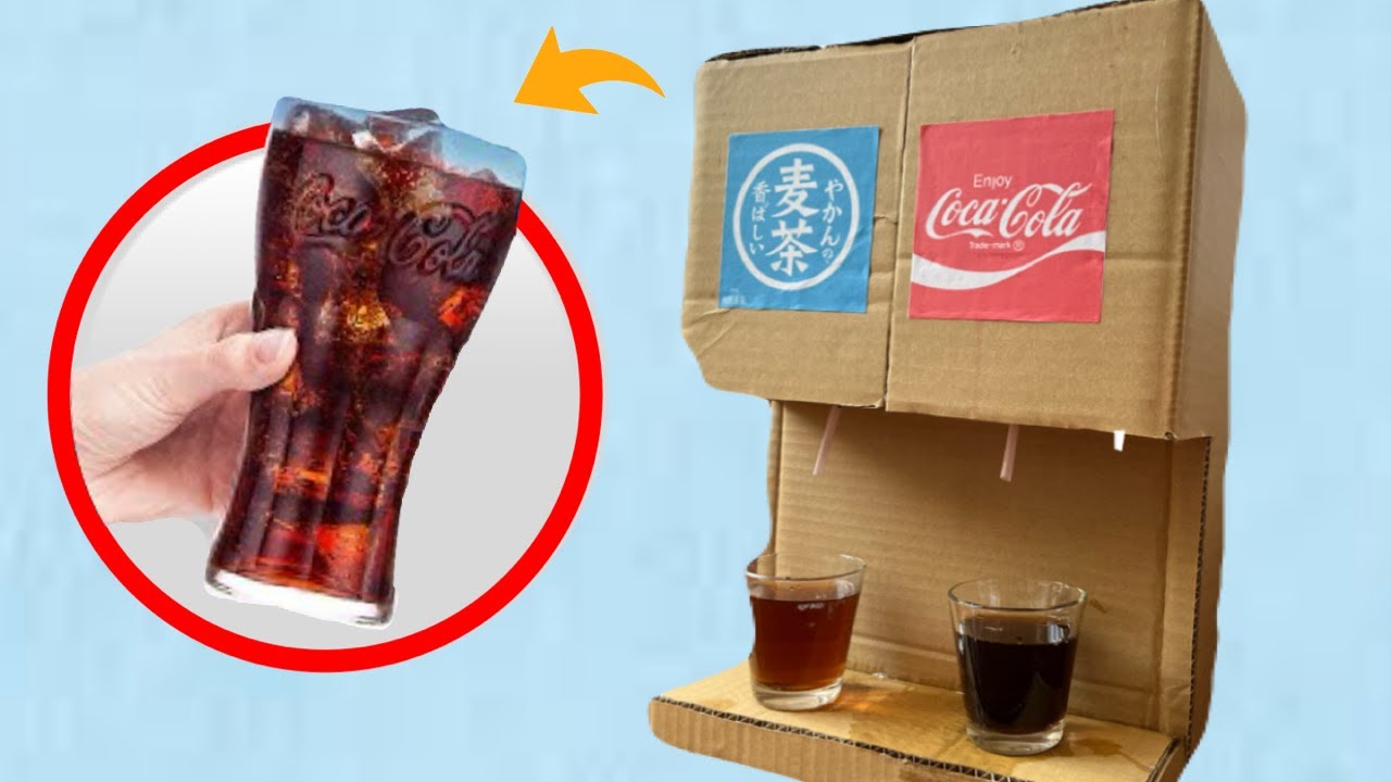 ダンボール工作　機械を使わないドリンクバー作り方/make a drink bar out of cardboard
