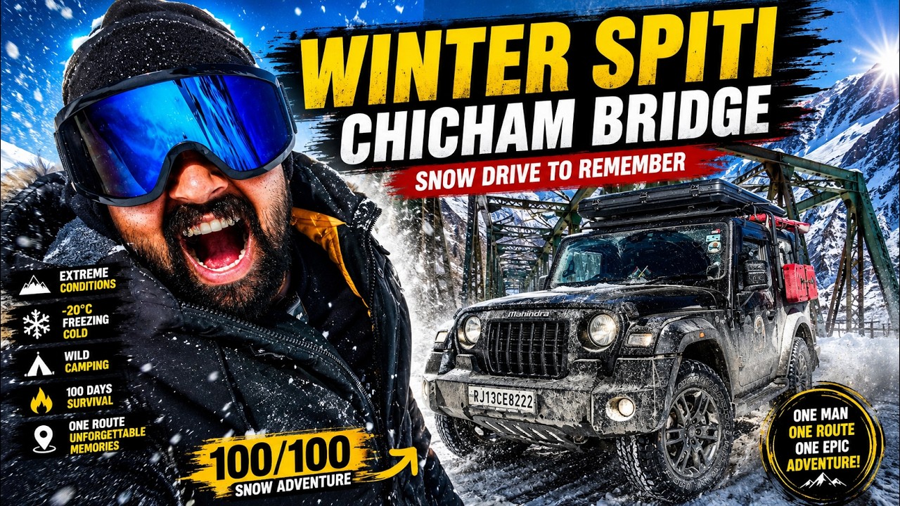 Spiti Snow Drive Gone Crazy! Chicham Bridge in One of the India’s Coldest Place 🥶❄️