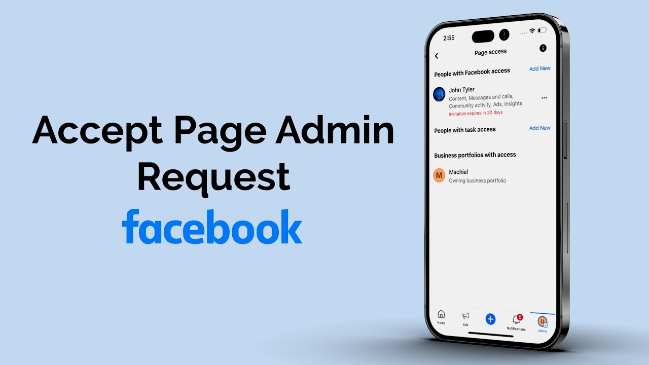 Как принять запрос на администрирование страницы Facebook?