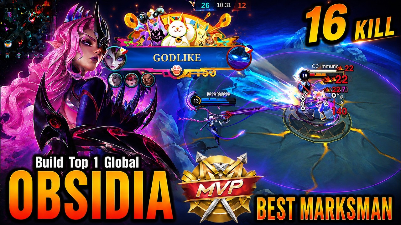 16 KILLS GODLIKE! 🔥 TOP 1 GLOBAL OBSIDIA BEST BUILD | INSANE DAMAGE MARKSMAN | MLBB Replays