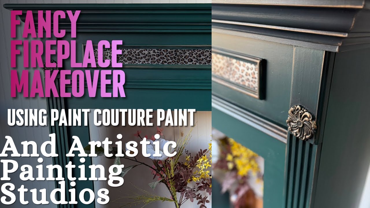 Fancy fireplace makeover using Paint Couture/Artistic Painting Studios