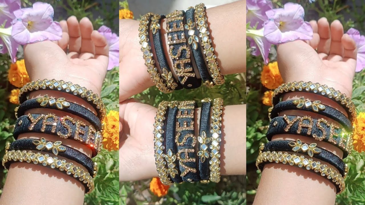 beautiful couple name bangles 😍how to make bangles/bangles design's #dlycreativesonam #ytshorts