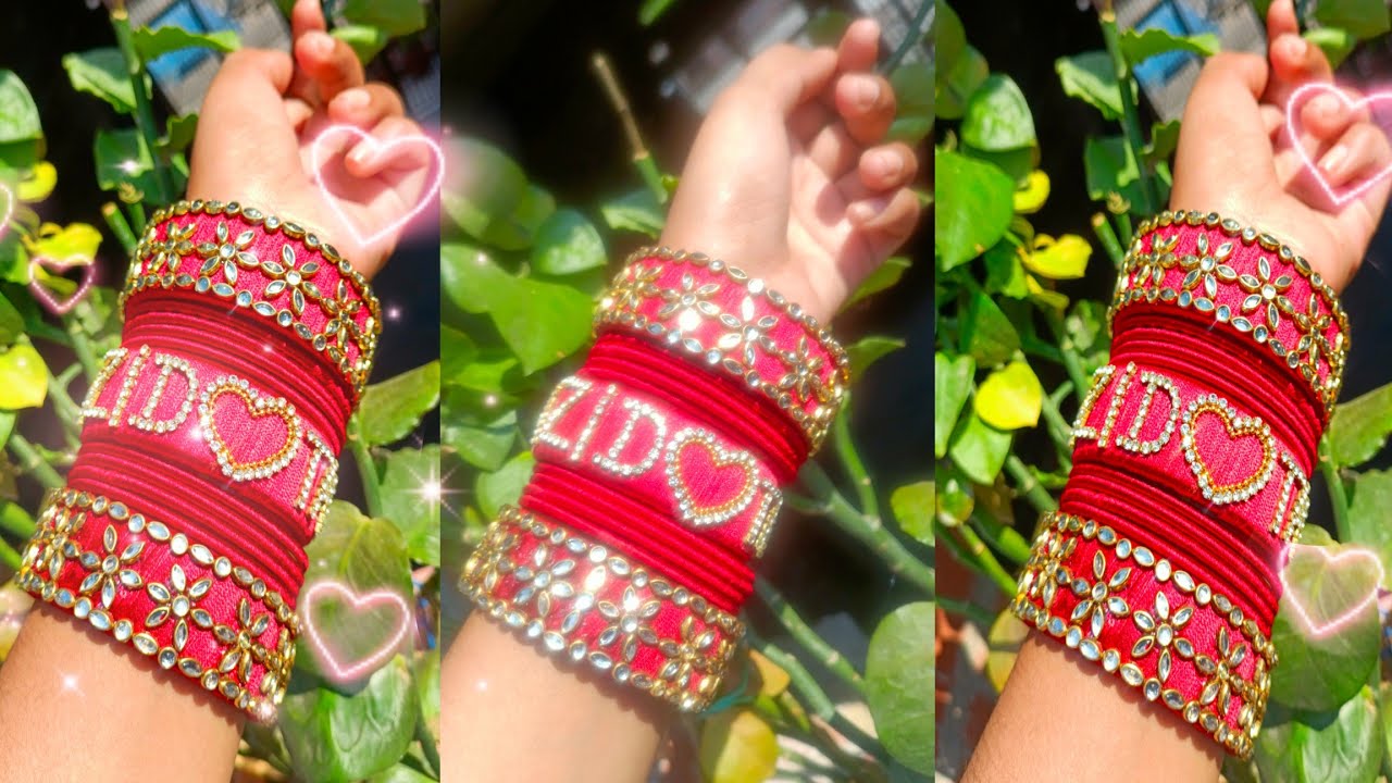Diy handmade Beautiful 😍couple name chura bangles #dlycreativesonam #chura #handmade #bangles