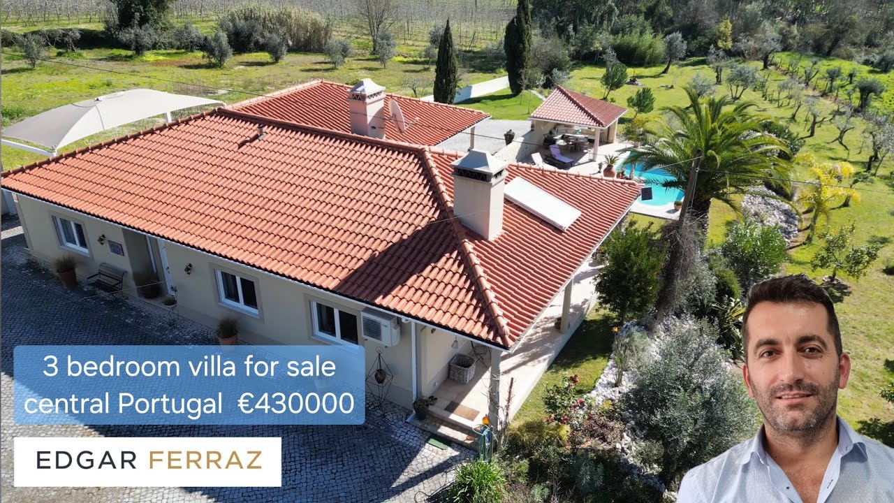 Продается вилла с тремя спальнями и бассейном в центральной Португалии.