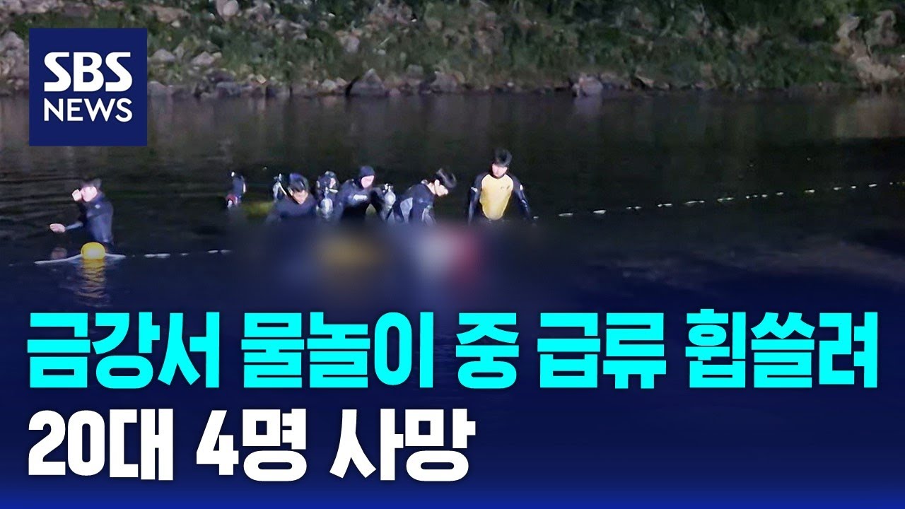 금강서 물놀이 중 급류 휩쓸려…20대 4명 사망 / SBS