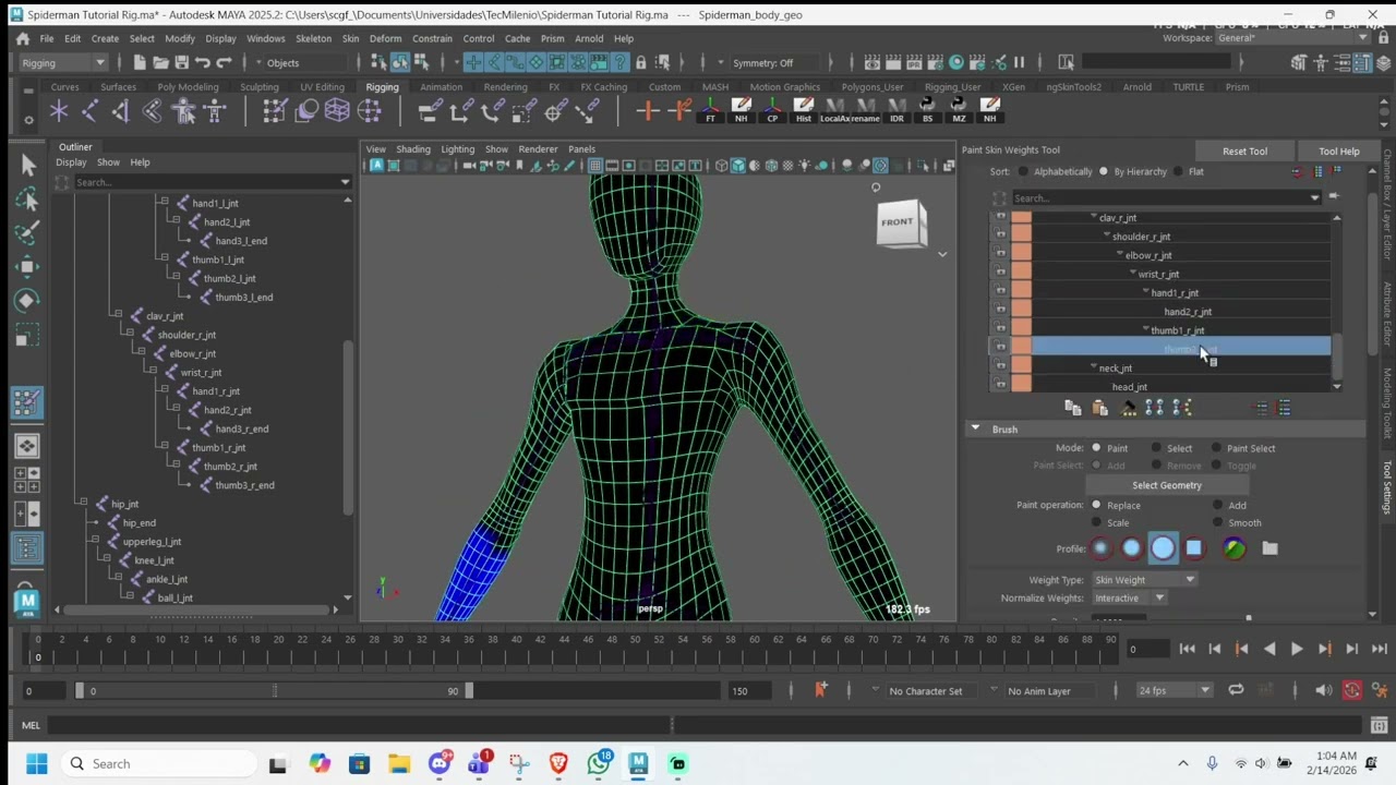 Tutorial de Rigging - Parte 2 (Skinning) - Spiderman