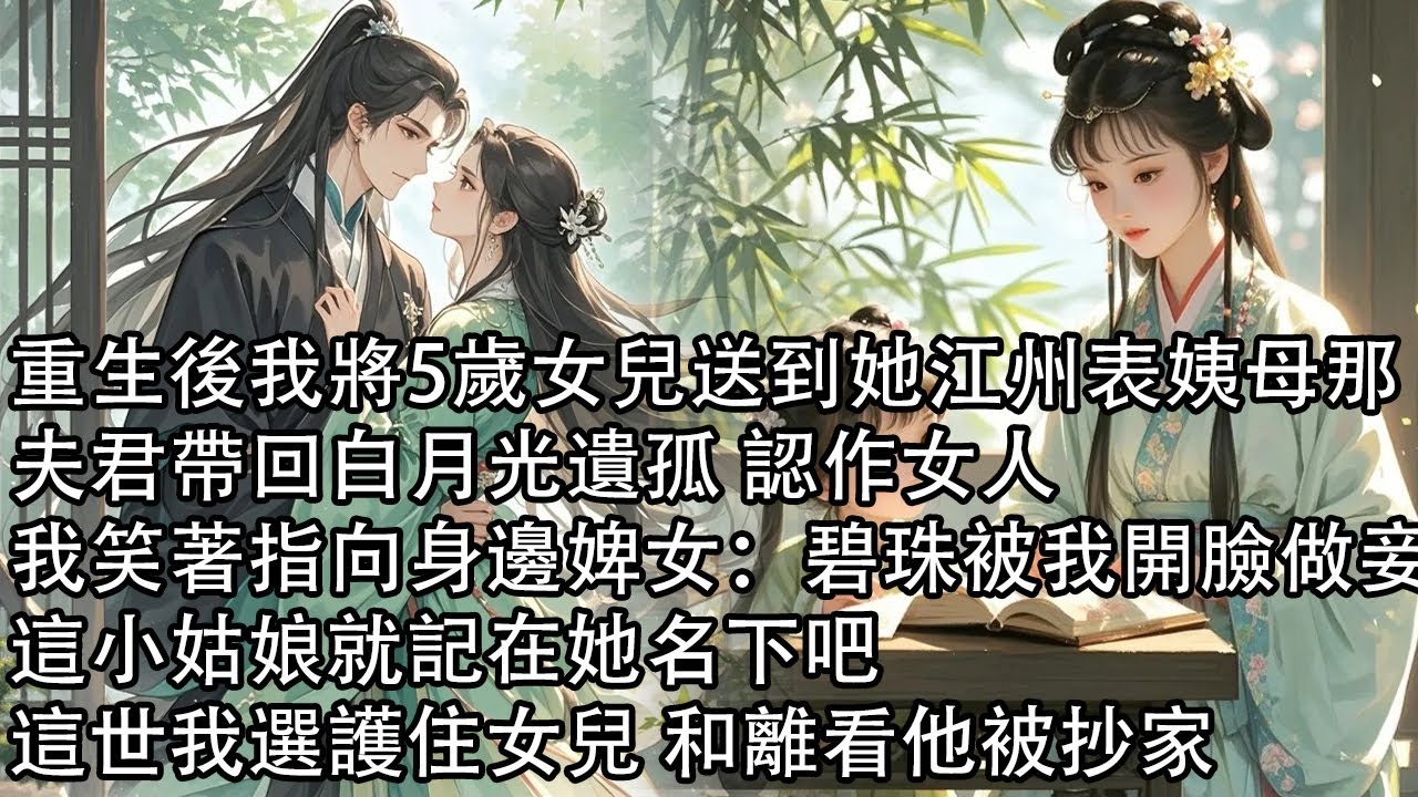 【一口氣看完】重生後我將5歲女兒送到她江州表姨母那，夫君帶回白月光遺孤 認作女人，我笑著指向身邊婢女：碧珠被我開臉做妾，這小姑娘就記在她名下吧，這世我選護住女兒 和離看他被抄家