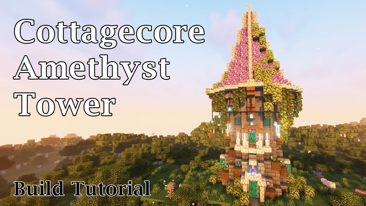 Minecraft Fantasy Amethyst Tower | Fairy / Wizard Tower Build Tutorial