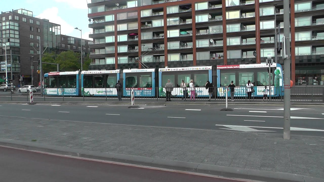 RET trams, streetcars, Stra&szlig;enbahn, Varkenoords Viaduct, Rotterdam, 24 juli 2014