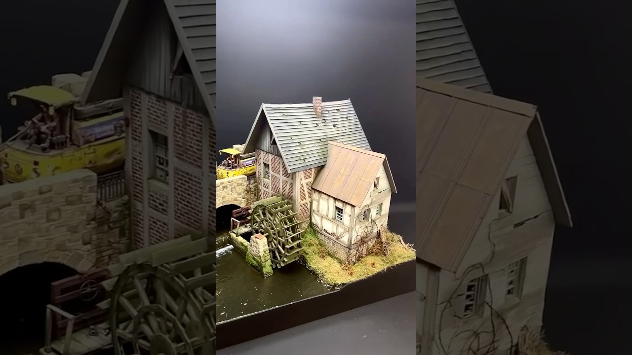 Watermill 1:35 Wooden Kit🚚🤩🪴 #miniature #3dprinting #painting #wood #scalemodel #diorama