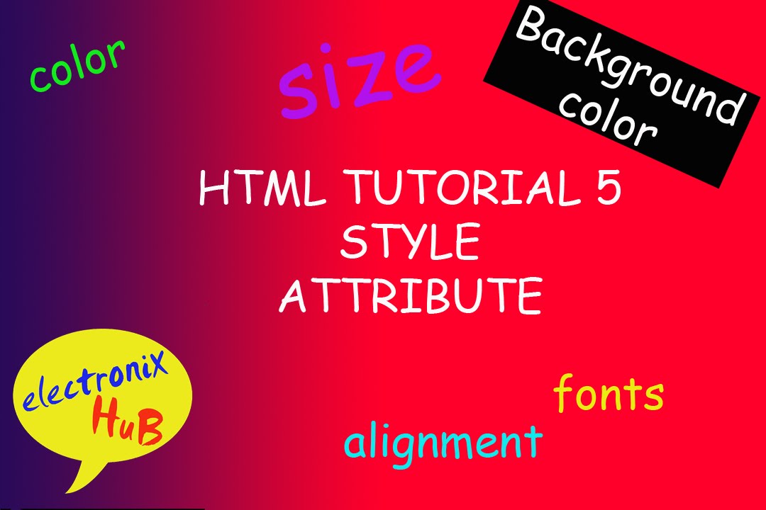 html Tutorial 5 - style attribute background color, color, font family,size and text align
