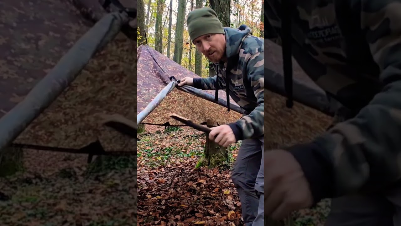 Tarp Eingang Wickeltechnik DD Hammocks #tarp #tarpsetup #tricks #overnighter #bushcraft